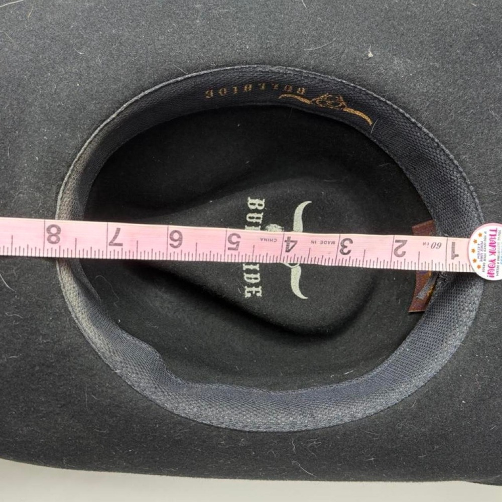 Bullhide Black Wool Western Cowboy Hat Rhinestone Crescent Moon Goth Western M - Picture 8 of 8